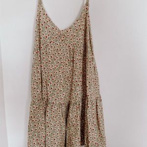Floral urban outfitter babydoll dress sage green